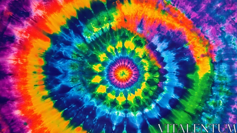 Radiant tie dye spiral swirling with joyful rainbow color.