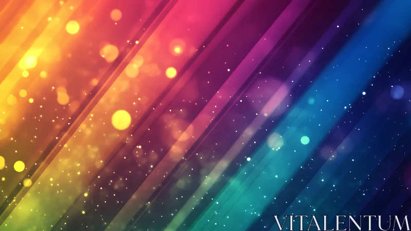 Soft rainbow light trails with sparkling dreamy dust.