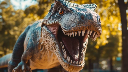 Roaring dinosaur model brings prehistoric power to the park