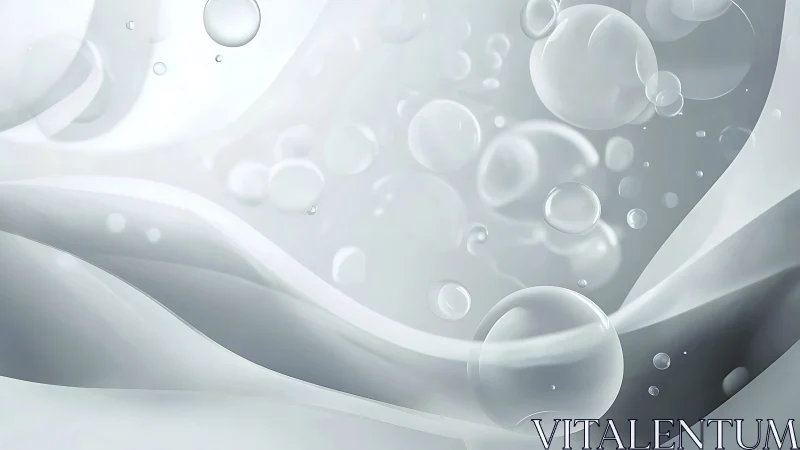 Pearl-gray bubbles drifting through satin misted waves.