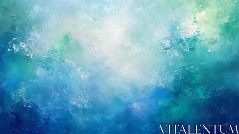 Abstract aqua gradient field renders atmospheric depth and motion