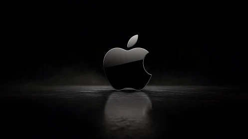 Apple Logo Emerges From Darkness in Minimalist 3D Render