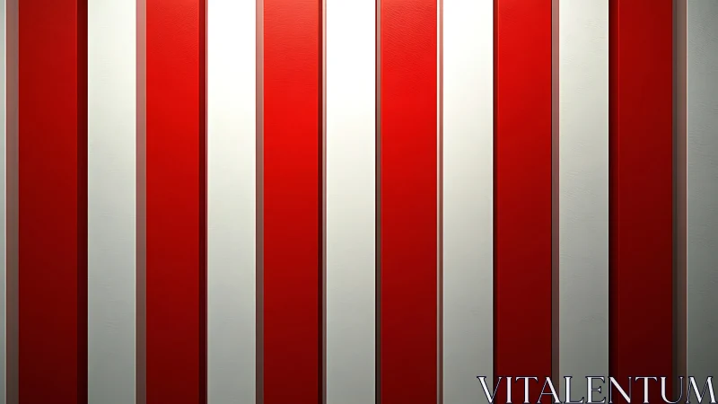 Vertical red and white striped surface with panel depth.