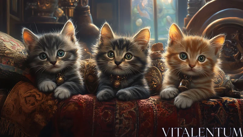 Three Velvet Whiskers Ponder Ancient Mysteries.