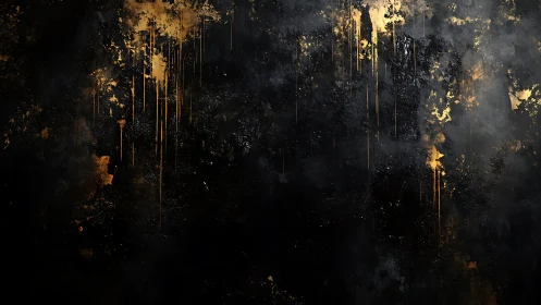 Golden streaks bleed through shadowed abstract darkness.