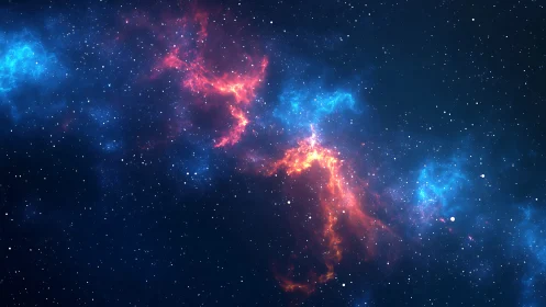 Cosmic ribbon of color drifting across a starry night sky.