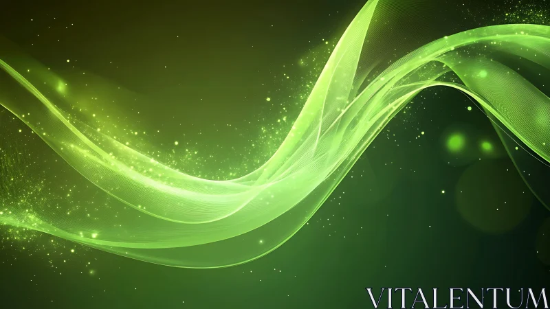 Luminous green waveforms with particulate energy diffusion.