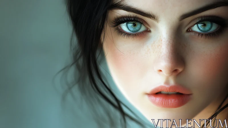 Glacial eyes hold the frame in meticulously soft focus