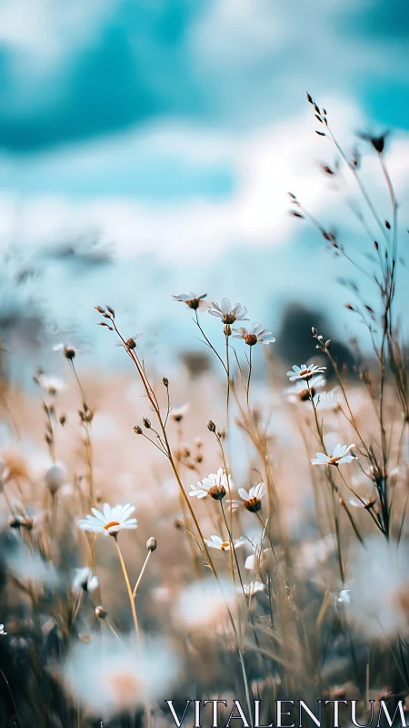 Daisies Dancing Between Sky and Silence.