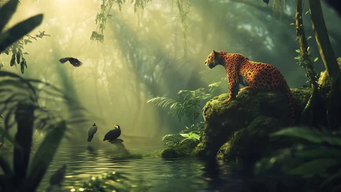 Jaguar's Misty Forest: A Wild Encounter