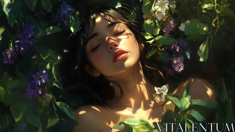 Sun-dappled dreamer drifts into florals and painted hush