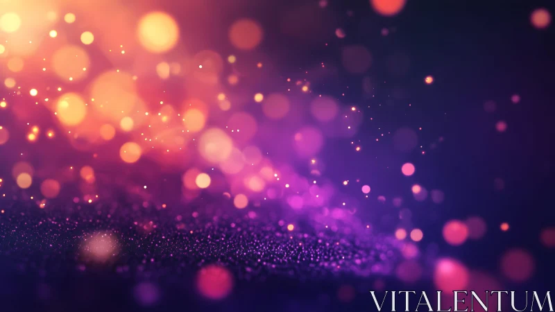 Vibrant Bokeh Lights Abstract Background in Purple and Orange Tones.