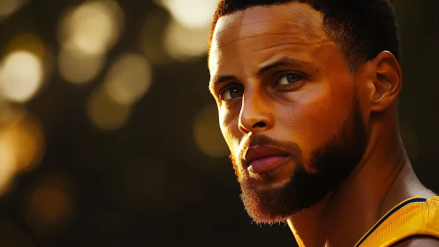 High-contrast sports portrait uses rim lighting and shallow depth