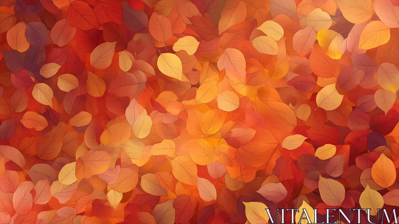 Glowing autumn leaves form a warm abstract seasonal pattern.