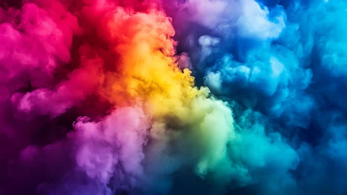 Chromatic nebula burst swirling in dreamy color fog.