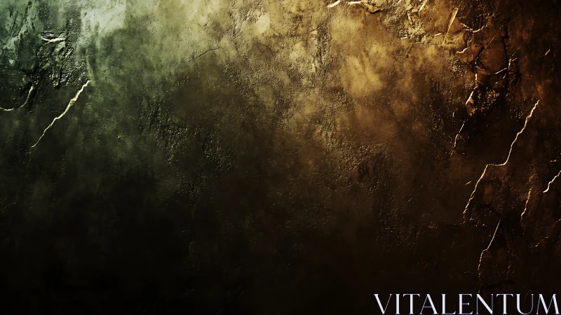Textured grunge wall with dark green and bronze tones.