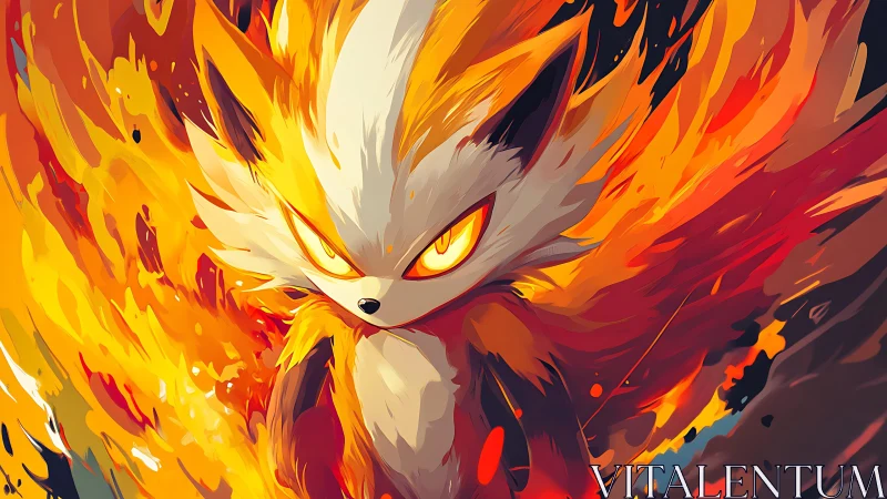 Foxfire guardian blazes forward in molten orange fury