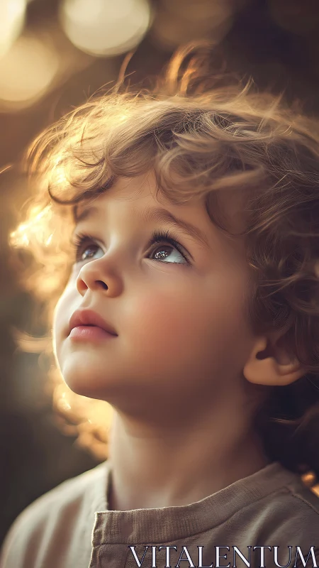 Luminous Wonder: Child's Skyward Reverie Unfolds.