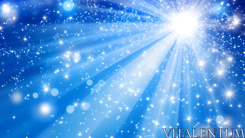 Radiant sky of sparkling starlight and hopeful blue glow.