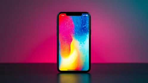 Vibrant smartphone display showcasing stunning color spectrum