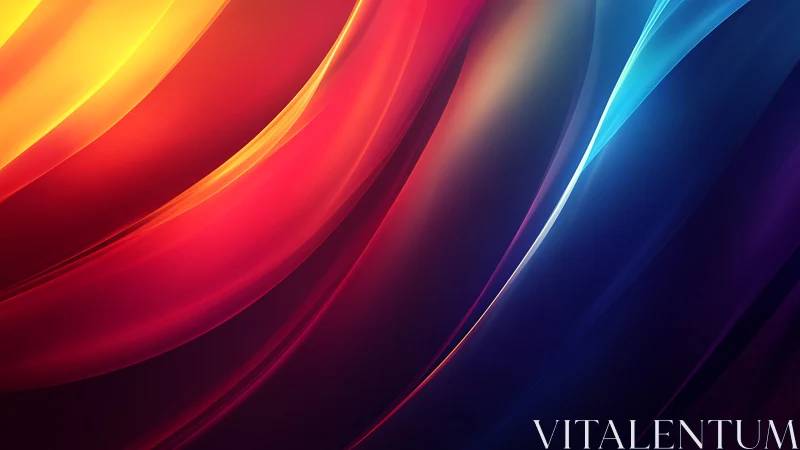 Curved multicolor light bands form layered diagonal ribbons