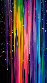 Neon paint streams cascade over black in vibrant motion