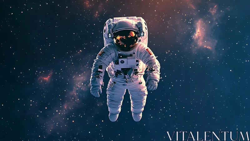 Quiet wanderer drifting through a star-sprinkled cosmos.