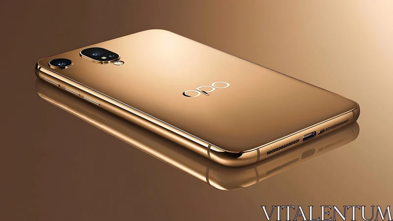Oppo Smartphone in Gold with Dual Camera System.