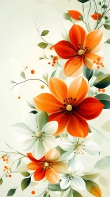 Vibrant Garden Blooms in Warm Coral and White.