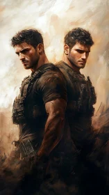 Dual tactical operators rendered in dynamic digital chiaroscuro.