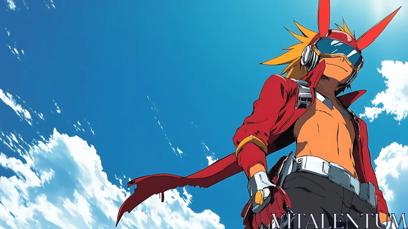 Sky-slasher drifter under blazing blue horizon skies.