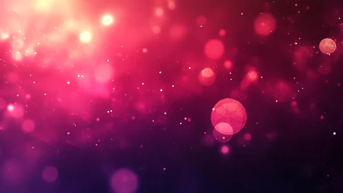 Abstract pink and purple bokeh lights background, dreamy digital art.