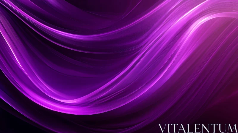 Flowing Abstract Purple Waves Digital Art Background.