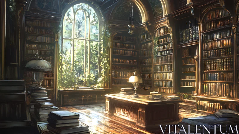 Sunlit library sanctuary where quiet stories awaken.