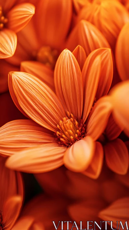 Orange Gerbera Flowers in Close-Up Macro Photography
