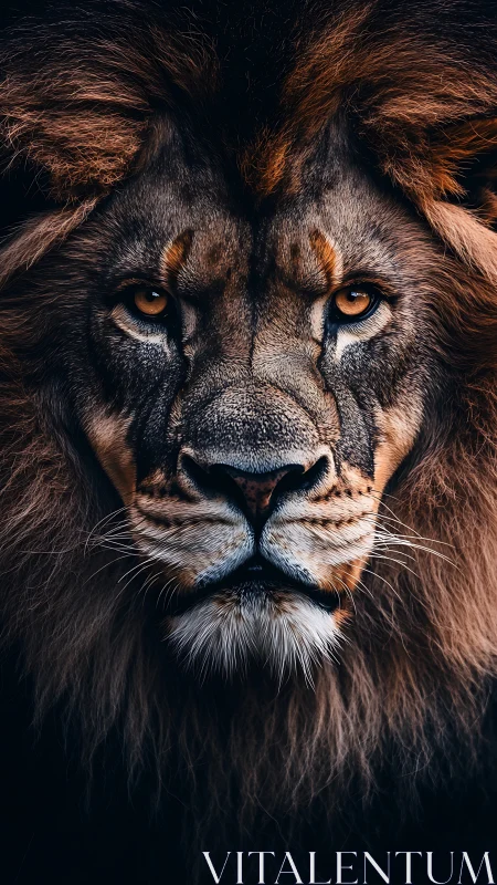 Lionhearted gaze carves quiet thunder through the dark