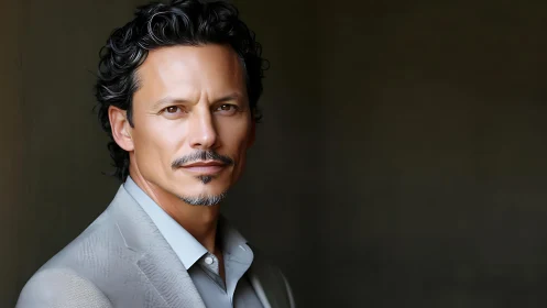 Confident curls and quiet light map a poised modern portrait