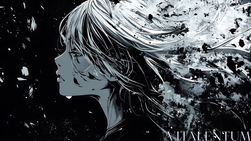Storm-swept anime portrait quietly embraces emotional chaos