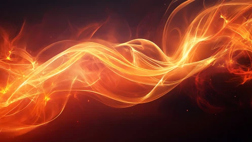 Abstract Fire Flow with Dynamic Light Waves.