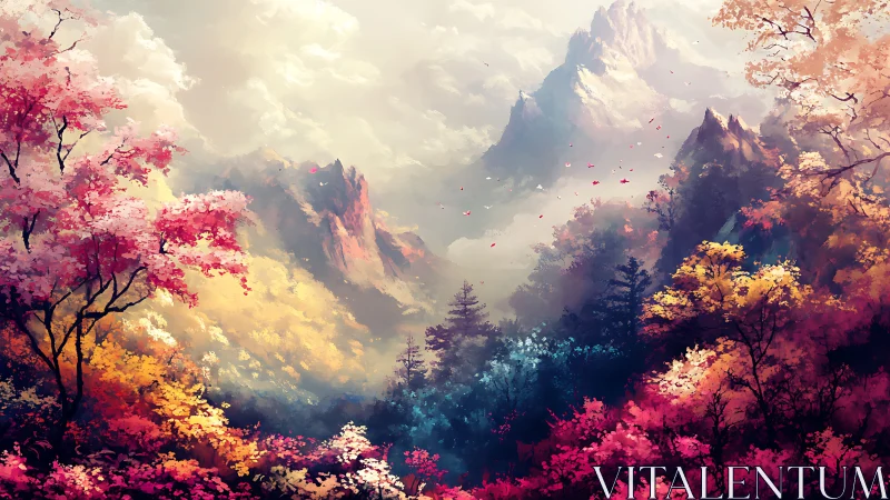 Dreaming mountains under a roaring autumn color storm.