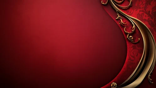 Red luxury background frames ornate golden corner flourish