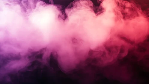 Glowing pink and purple mist drifts gently across the dark