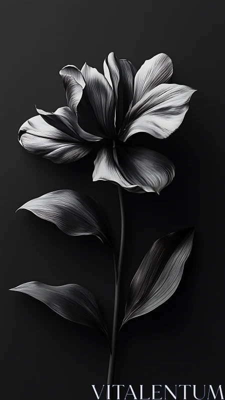 Delicate Bloom in Monochrome. Artistic Floral Study.