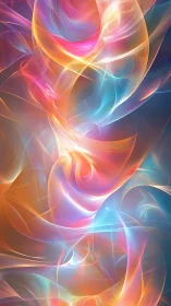 Radiant swirling light ribbons form luminous abstract vortex