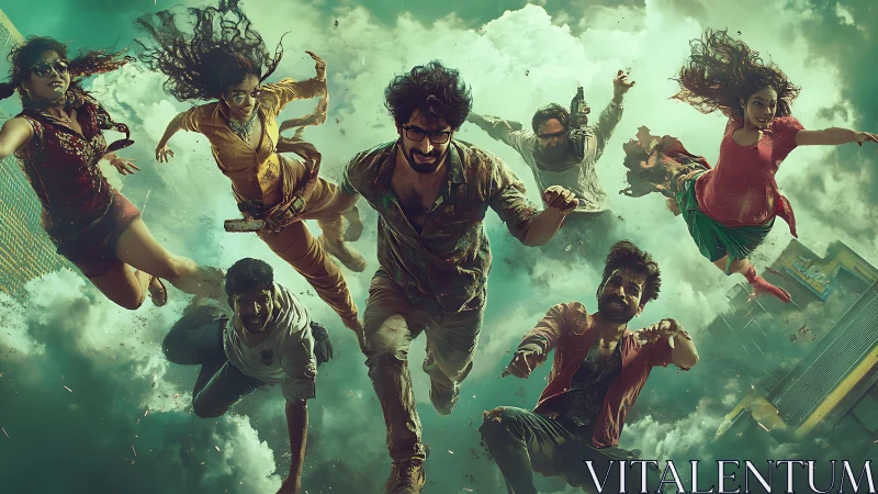 Skyfalling misfits plunge through clouds in anarchic freefall.