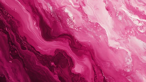 Pink fluid abstract with layered marbling textures.