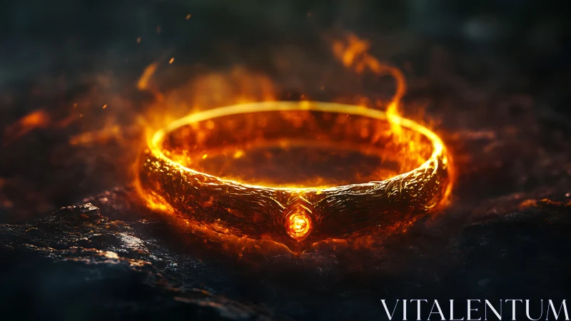 Luminous Ring of Fire: Glowing Gold Band.