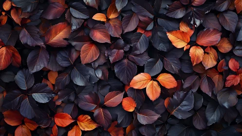 Macro study of autumn foliage with layered tonal contrast.