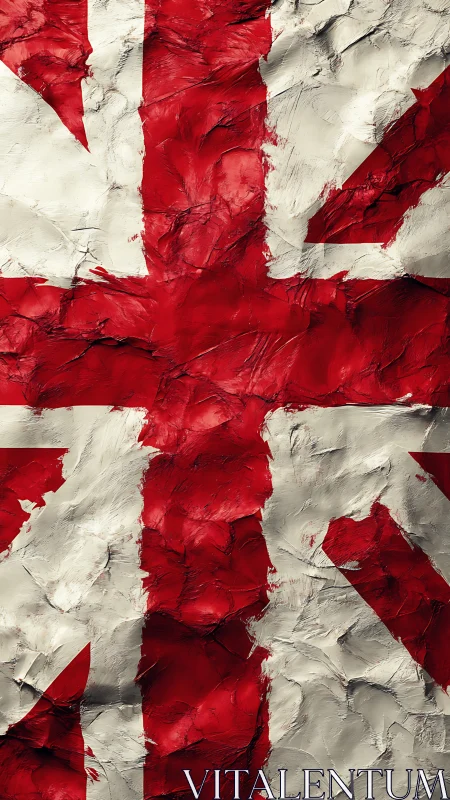 Impasto-rendered Union Jack with sculptural pigment relief.
