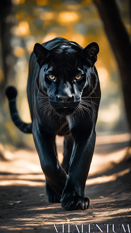 Shadow Walker: The Obsidian Panther's Piercing Gaze.